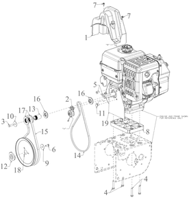 Engine Drive Diagram and Parts List for 2X30-INCHMAX (31AH8DVSB10)(2023) Cub Cadet Snow Blower